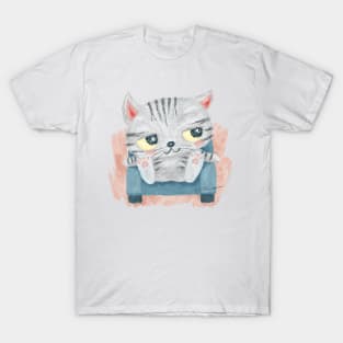 American Shorthair sitting on the sofa T-Shirt